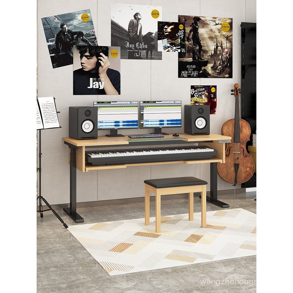 Electric Height Adjustable Arranger Desk Workbench Solid Wood ...