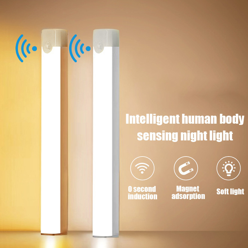 LED Motion Sensor Light Wireless LED Night Light Type C Rechargeable ...