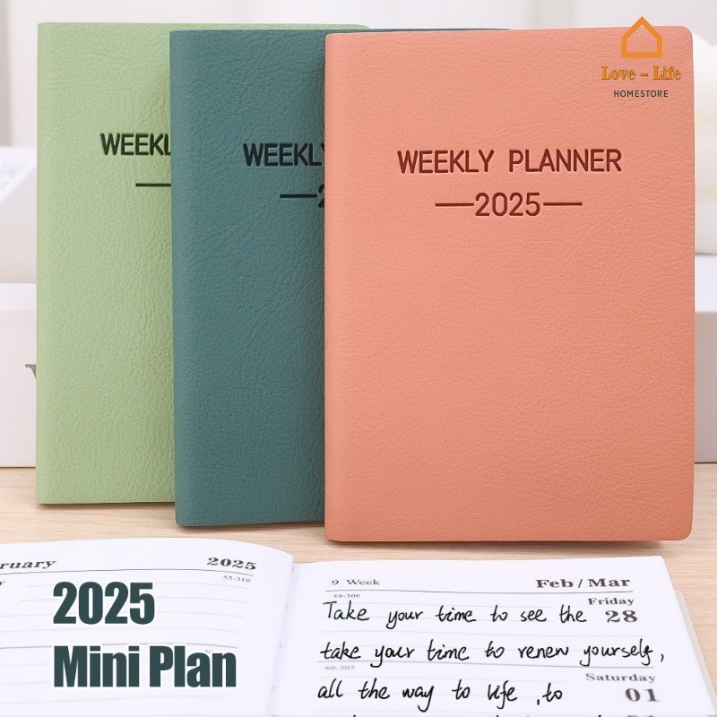 2025 Mini Portable Diary Weekly Planner - To Do List English Notepad ...