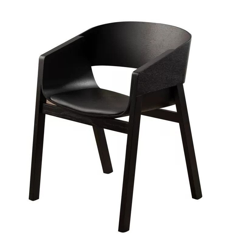 Nordic Solid Wood Dining Chair Coffee Shop Milk Tea Shop Armchair ...