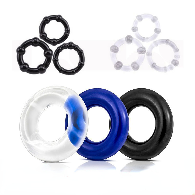 Reusable Penis Ring Silicone Male Delay Ejaculation Cock Rings Sex Toys ...