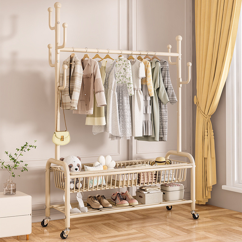Hanging Rack With Wheels/Clothes Hanger With Double Layers Storage ...