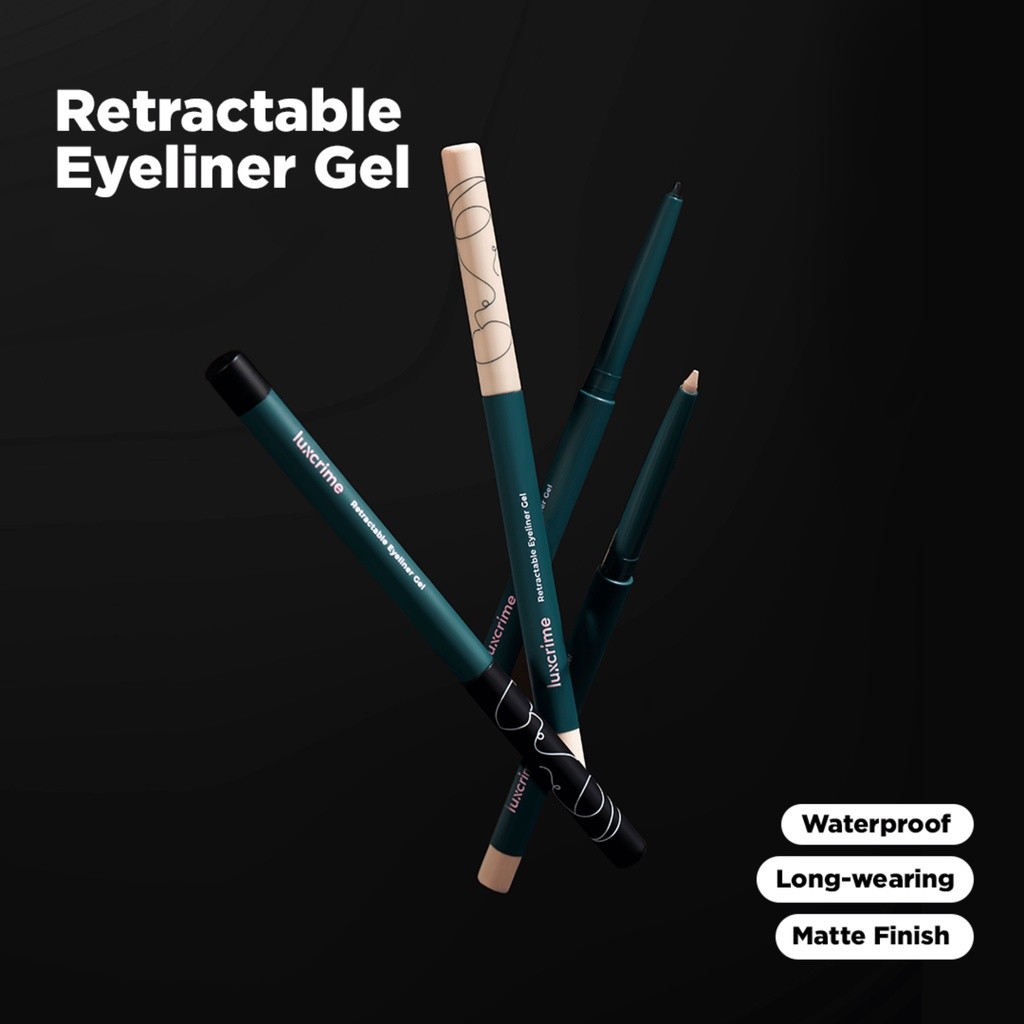 Luxcrime Retractable Eyeliner - Waterproof / Merah Jingga Official - Gambar 2