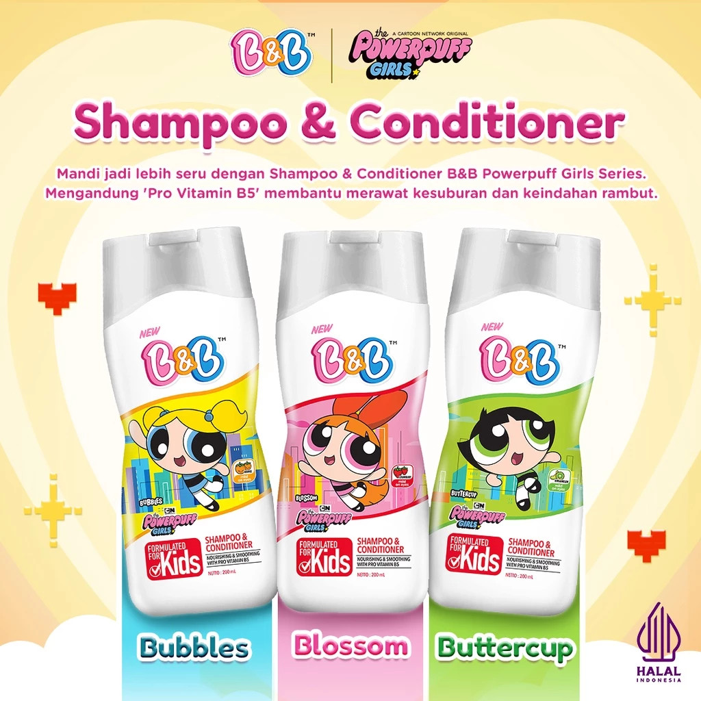 B&B Kids Shampoo & Conditioner 200ml - BnB / Merah Jingga Official - Gambar 3