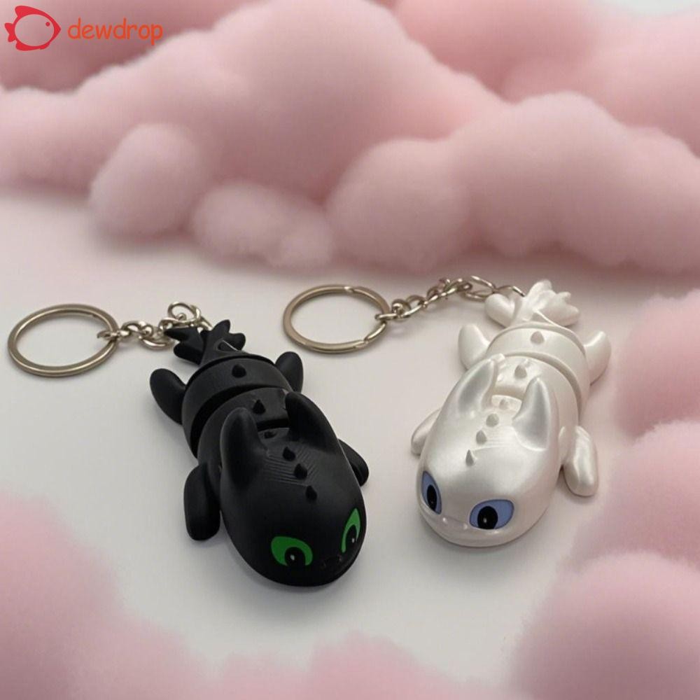 DEWDROP Toothless Doll Keyrings, 3D Printed White Black Dragon ...