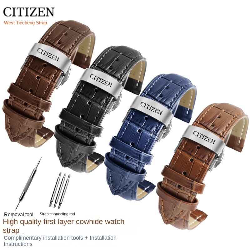 14 16 18 20 21 22 23 24mm High Quality First Layer Calfskin Strap for CITIZEN Eco Drive BM8475 Series Leather Watch Band Blue Angel Sky Eagle Vintage Leather Watch Bracelet Shopee Singapore
