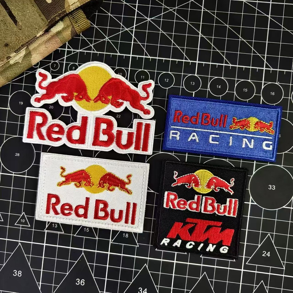 [Custom Velcro patch]LY.Red Bull logo embroidery 3D Velcro Patch ...