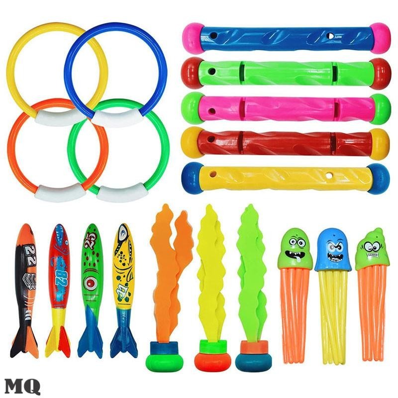 3/4/5pcs Diving Fish Ring Cartoon Safety Plastic Swimming Pool Training ...