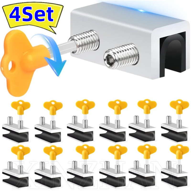 4 Sets Sliding Window Locks - Door Screen Window Stopper -For Home ...