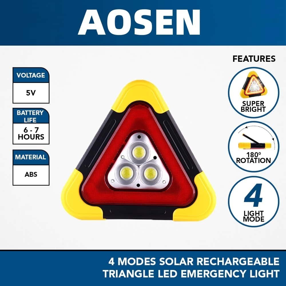 4 Modes Solar Rechargeable Triangle LED Emergency Light 3 Light Bulb ...