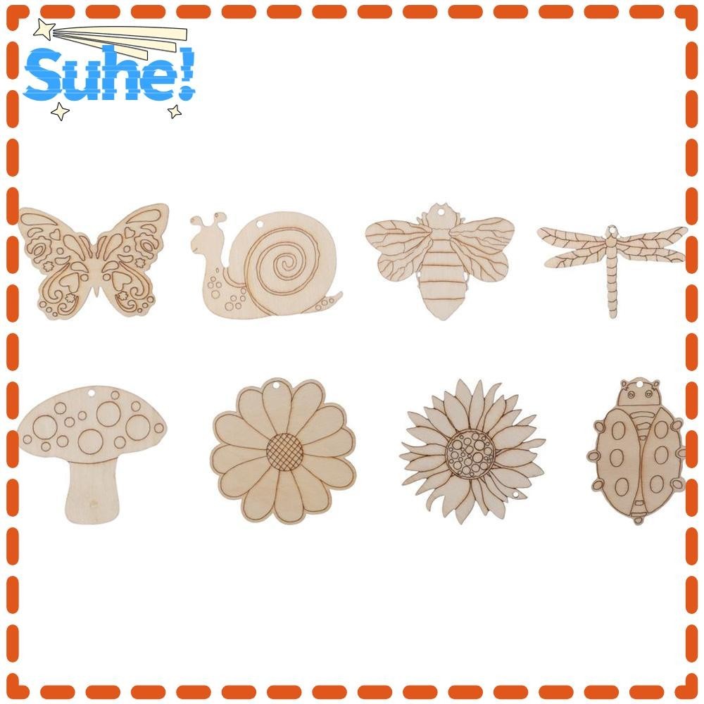 SUHE Insect Cutouts, Wooden Blank Butterfly Shape Unfinished Wood, Home ...
