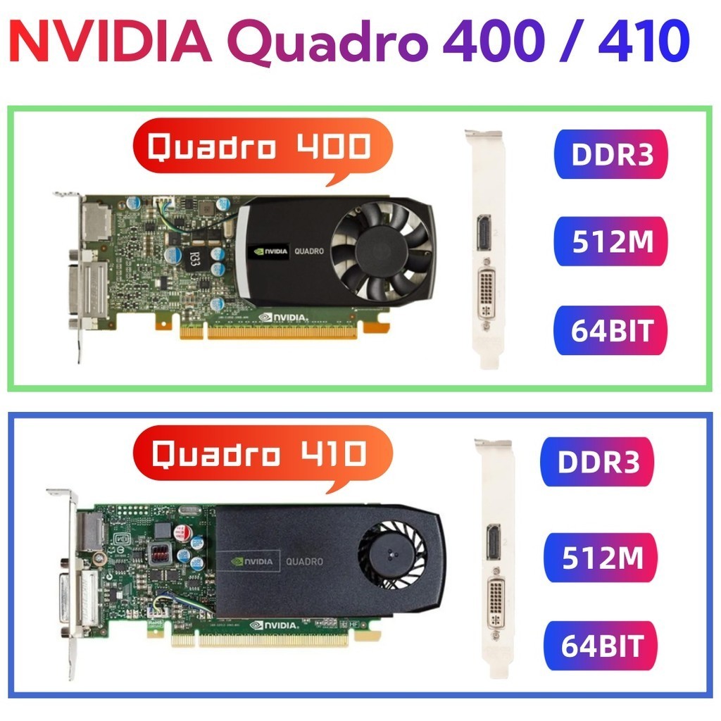 NVIDIA Quadro 410 Quadro 400 512 MB GDDR3 DVI Display Video Card Q400 ...