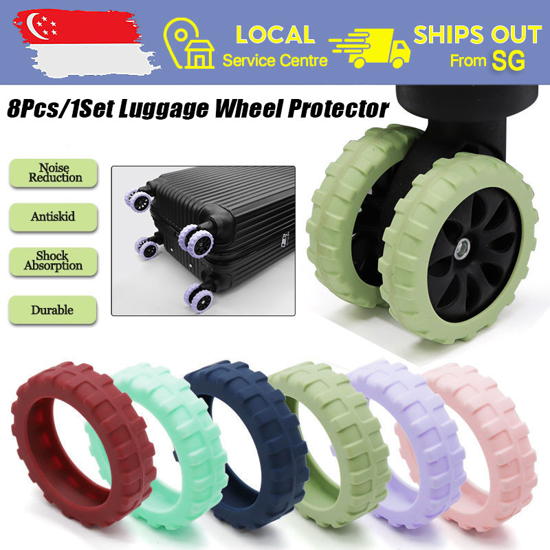 [SG Ready Stock] 8Pcs Luggage Wheel Protector Suitcase Wheels Rubber ...
