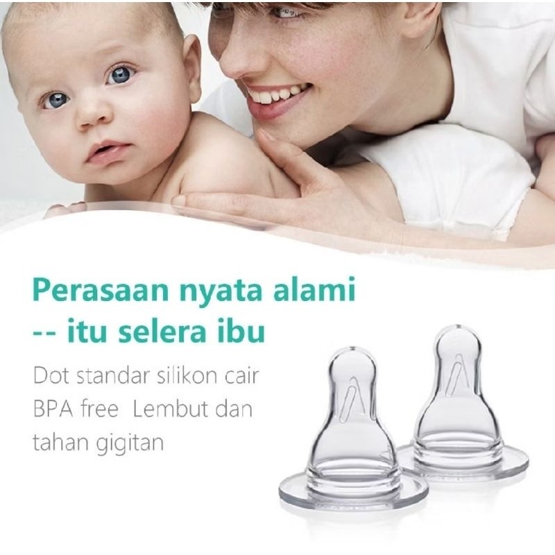 1PCS Dot Botol Bayi Standart Nipple Baby BPA Silikon Empeng Bottle Peristaltik Slim Silicone Transparant A320 - Gambar 2