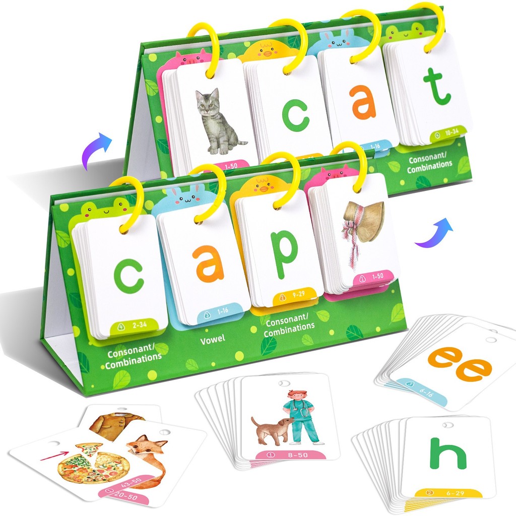 Natural phonics CVC Word Flashcards,English Phonics Games Flash Cards ...