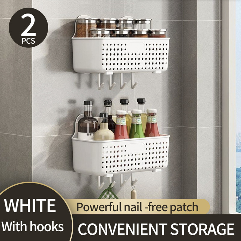 2PCS NO Punching Bathroom Shelf Toilet Towel Rack Accessories Corner