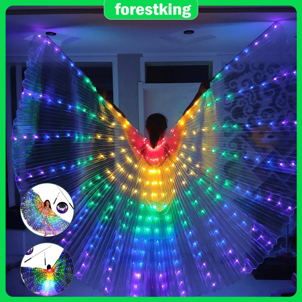 LED Angel Wings with Headband Light Up Butterfly Cape Colorful ...