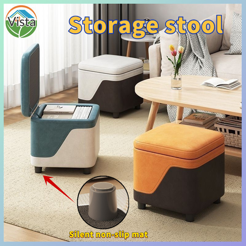 Stool with Storage Bench Living Room Sofa Stool Upholstered Small Stool ...