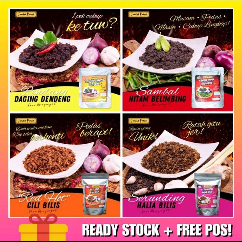 SENDUK PATAH rendang daging dendeng | sambal hitam belimbing ...