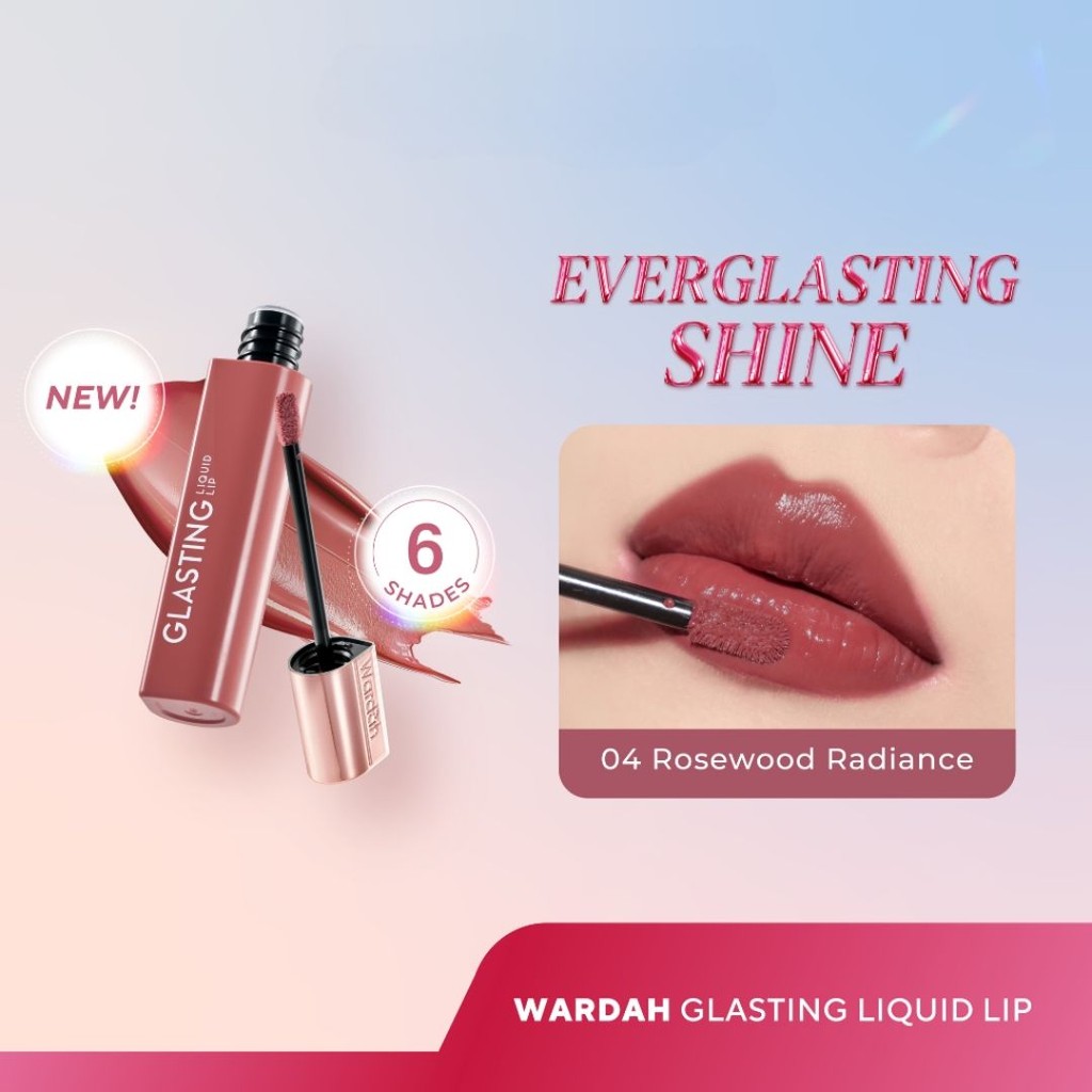 WARDAH Liquid Lip Glasting Indonesia / 3.5g / Merah Jingga Official - Gambar 2