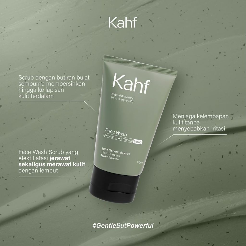 Kahf Acne and Pore Cleanse Face Wash 100ml - Daily Scrub / Merah Jingga Official - Gambar 4