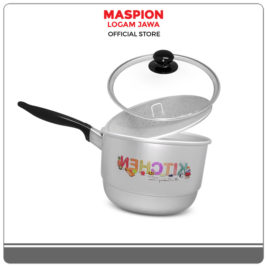 Maspion Panci Alumunium Cooking Steamer 20 cm Tutup Kaca - Gambar 2