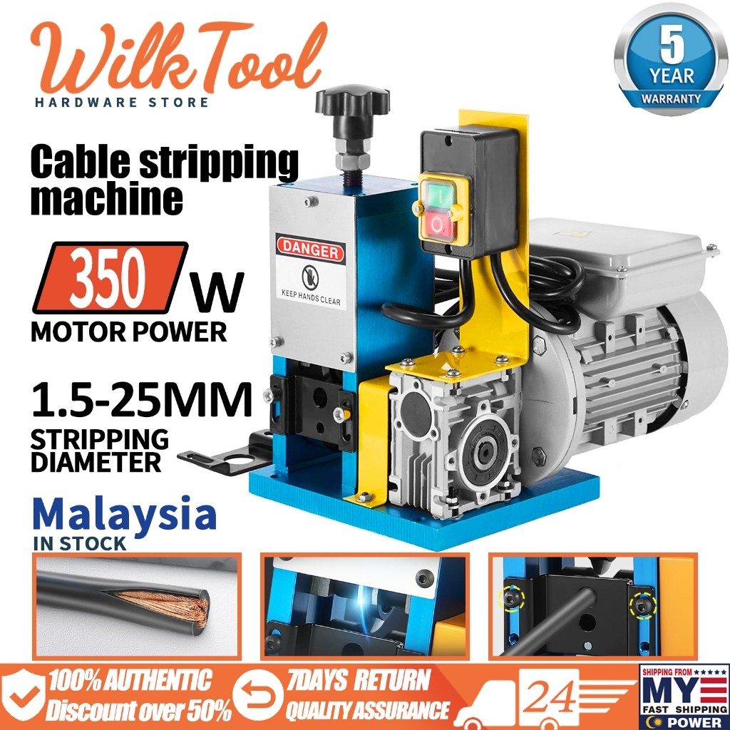 WilkTOOL' 25mm Cable Wire Stripping Machine with Adjustable Blades and ...