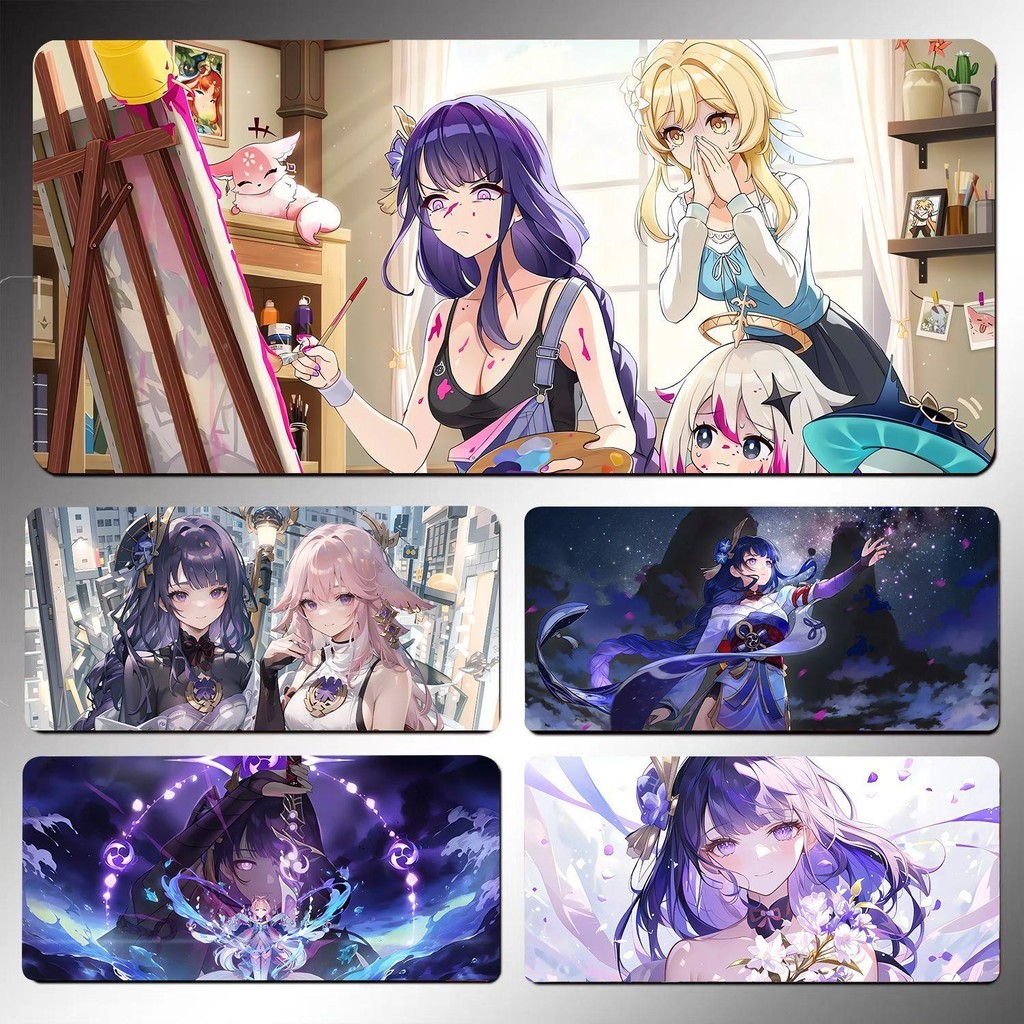 Extended Mouse Pad Gaming Genshin Impact Raiden Shogun for ACG Fans ...