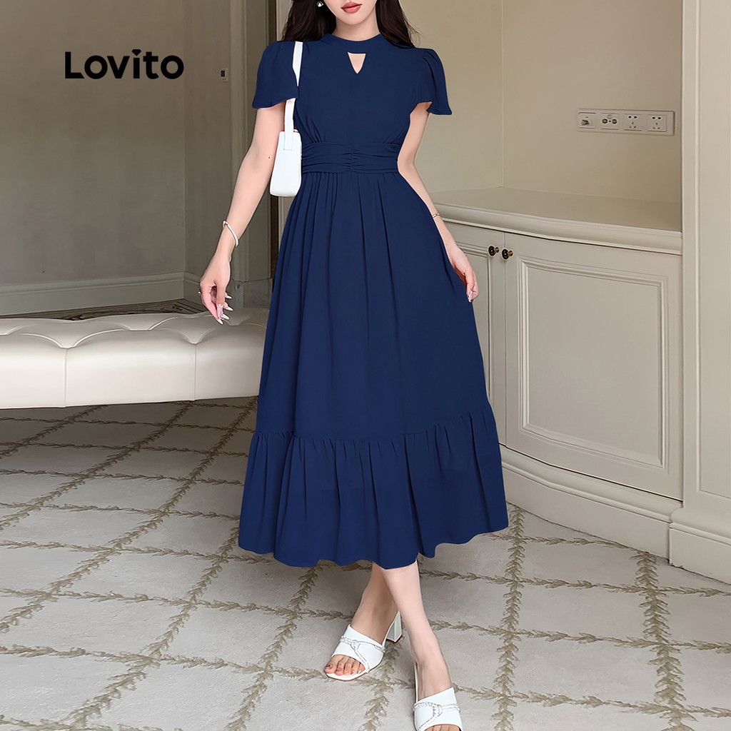 blue dress singapore Elegant Structure Line Pleated Zipper Spring/summer Dark Dress for Women L138ED337 COLOR:Black (As in The Pictures) 100% Cotton. TUES 3/4 EASTER DROP Free People Extratropical Maxi