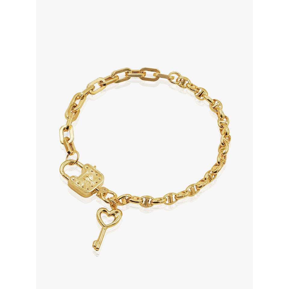 916 Gold Love Lock Bracelet | Shopee Singapore