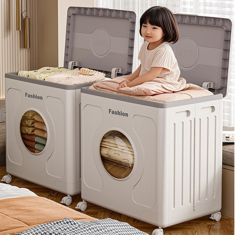 160L Large Capacity Storage Box Multi-Function with Wheels Plastic ...