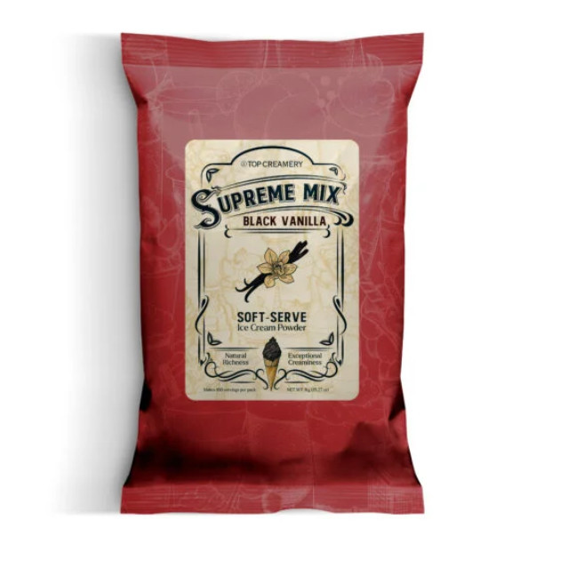 TOPCREAMERY Supreme Black Vanilla Soft Serve Iced Cream Powder Mix ...