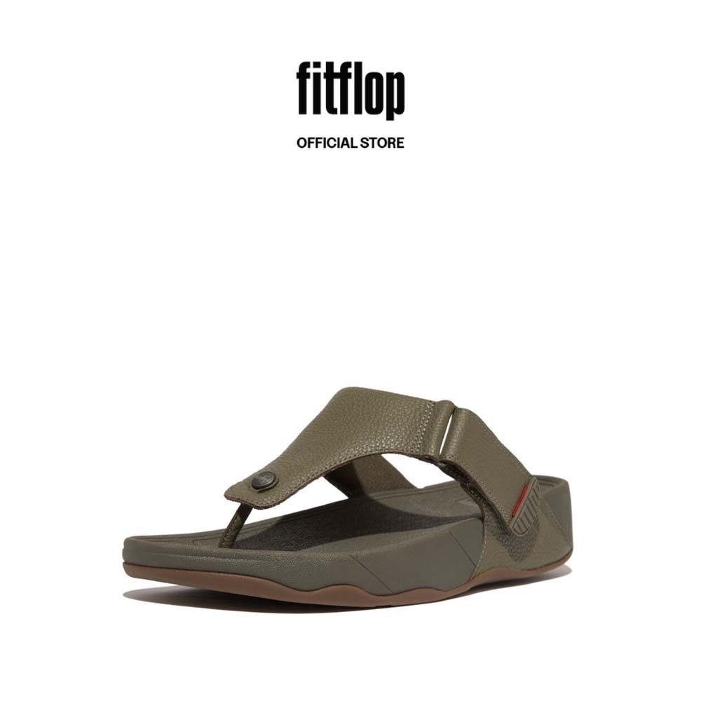 FitFlop TRAKK II Men s Leather Toe Post Sandals Deep Olive 279 B77 Shopee Singapore