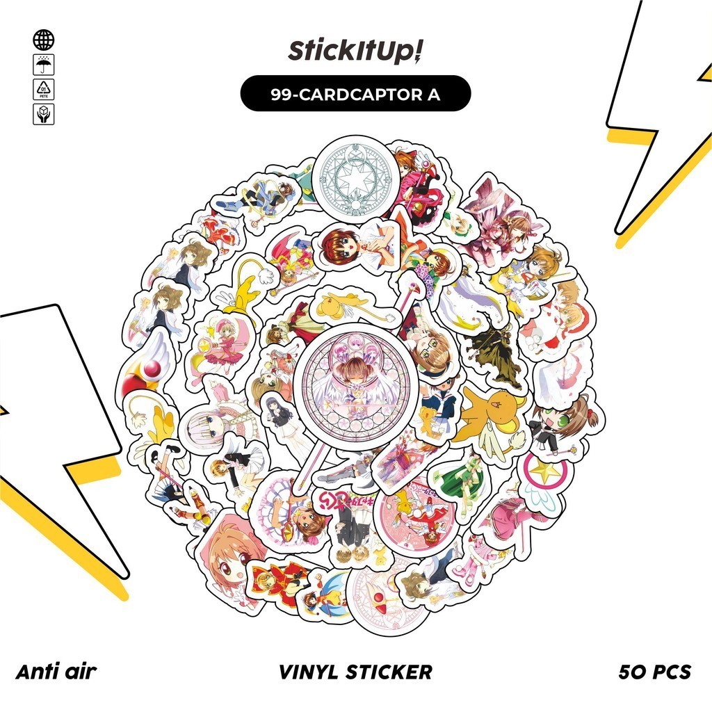 HP 50 Pcs Sticker Pack Anime Motif Cardcaptor Sakura Cute Aesthetic ...