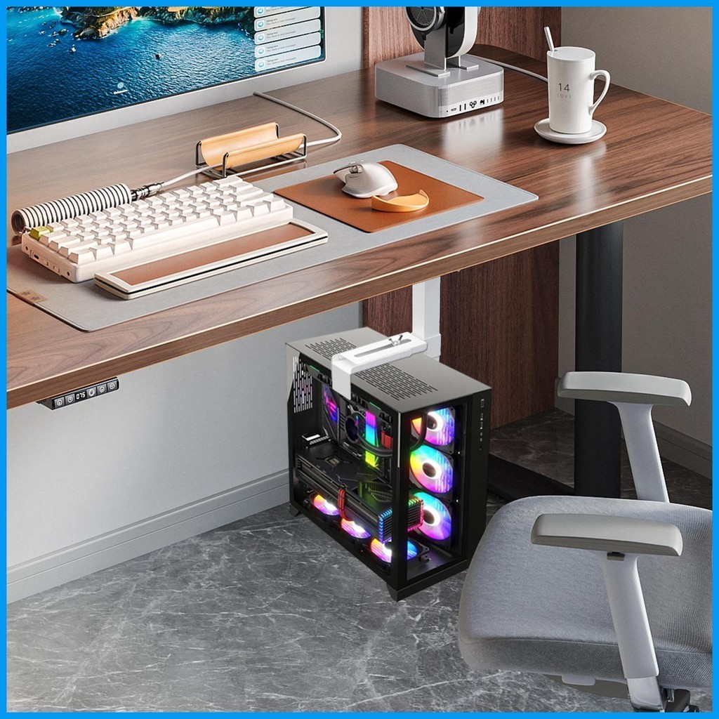 Under Desk PC Mount - Adjustable CPU Holder Holds Up To 70 Lbs, Fits Most Computer Towers, Saves Space