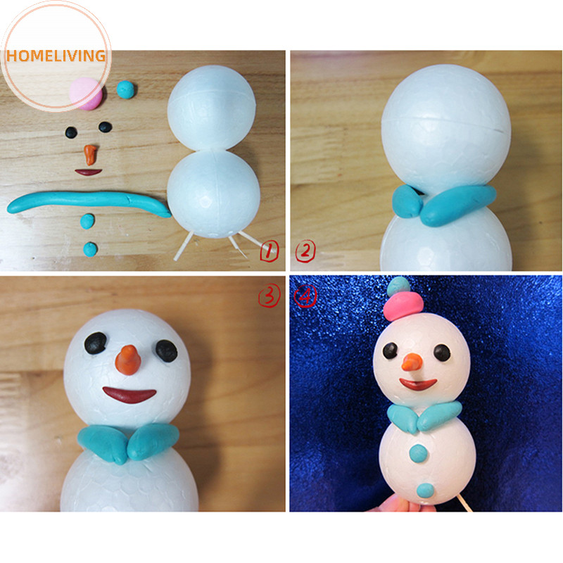 homeliving 10 Round White 80mm Polystyrene Foam Ball Modelling Sphere ...