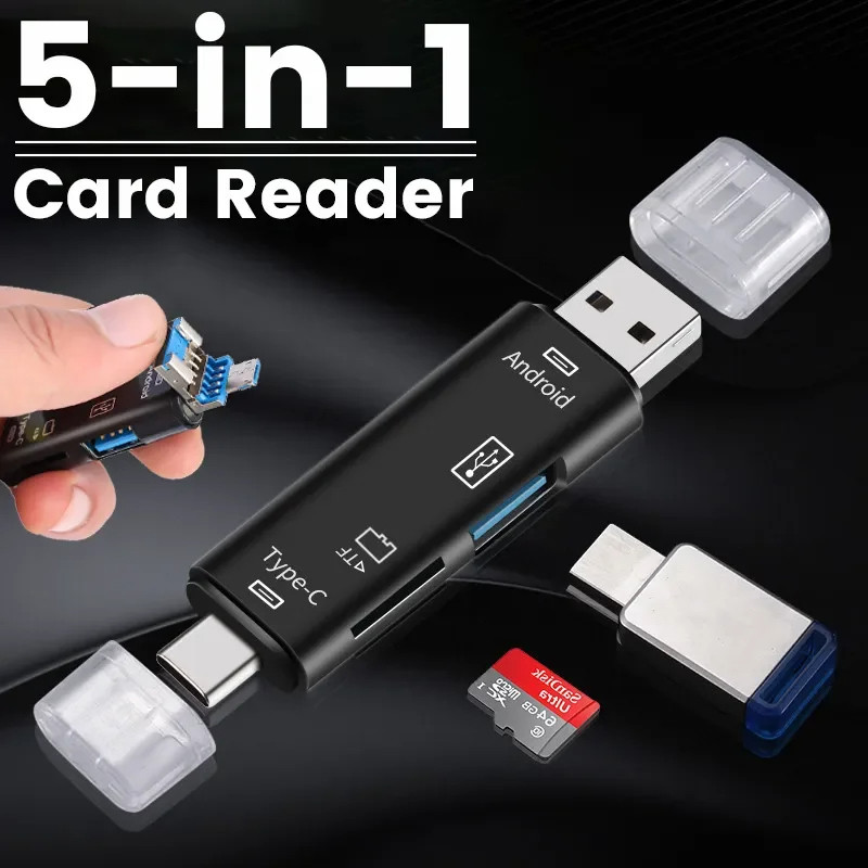 BENOSEM 5-in-1 Type-C Card Reader OTG Adapter Multifunction Usb TF ...
