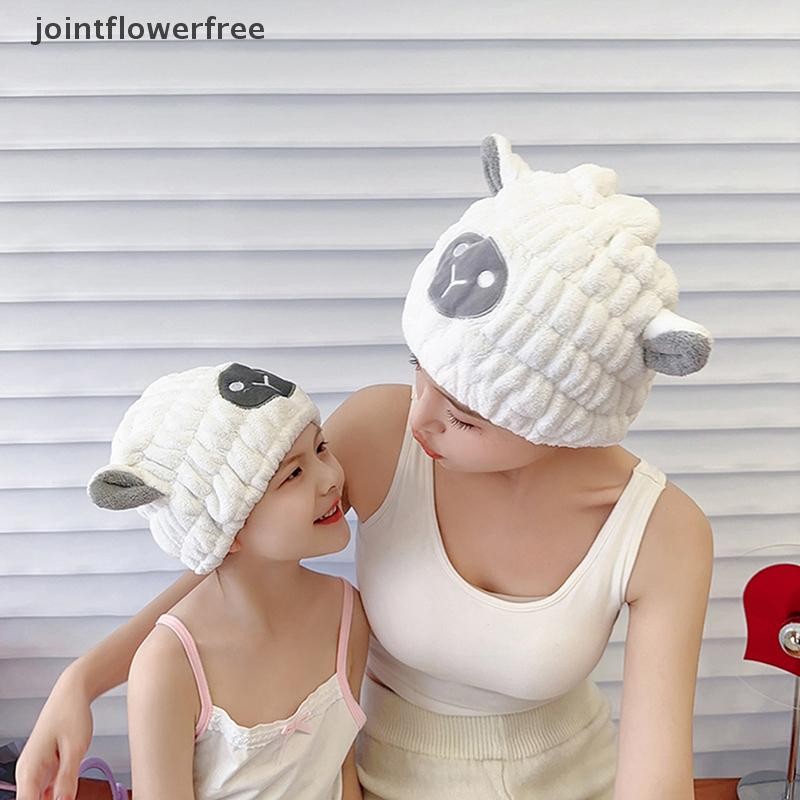 Jointflowerfree 1pcs Cartoon Cute Shower Cap Microfiber Hair Turban Quickly Dry Hair Hat Wrapped Towel Bathing Shower Cap Bathroom Cap JOO Shopee Singapore