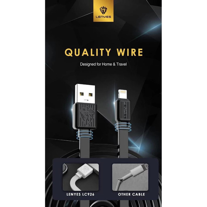 LENYES LC926 Micro Type C Lightning 2.4a anti putus fast charging universal sync data cable kabel ca - Gambar 2