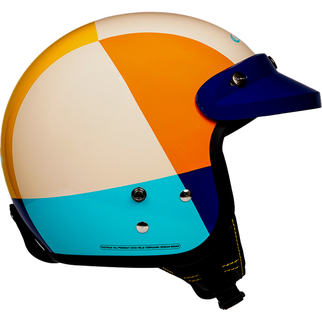 Cargloss CFM Retro Helm Half Face - Geometric Tropic Blaze - Gambar 4