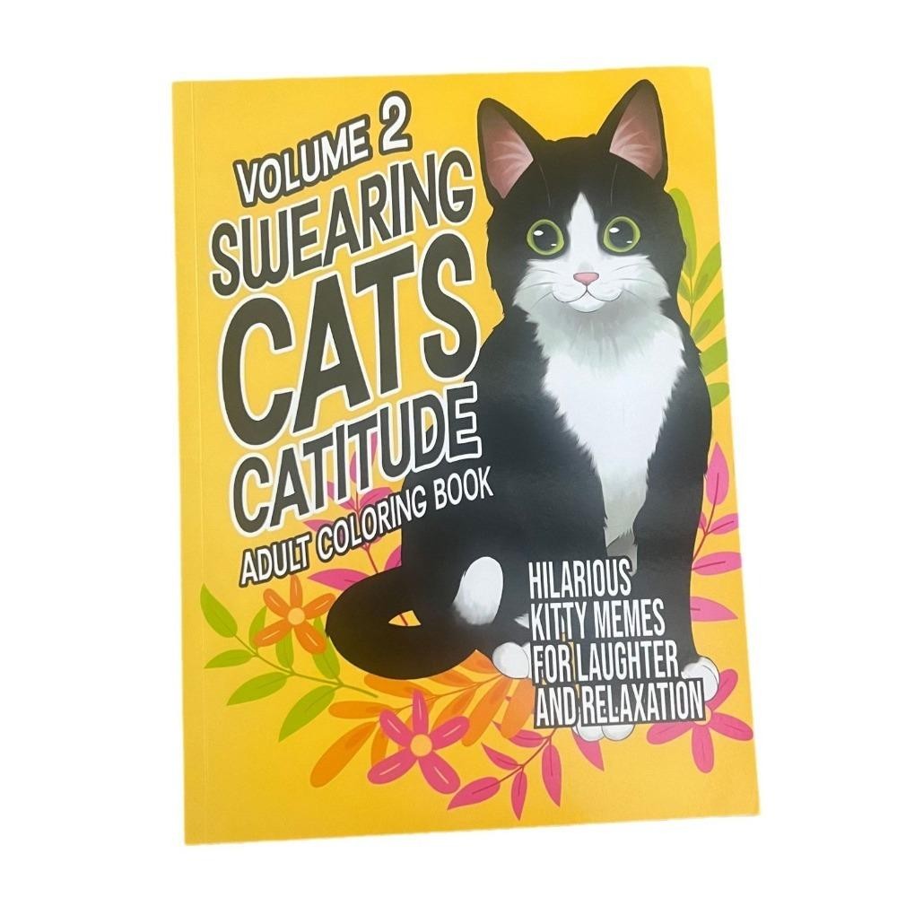 TEASG Kids Coloring Album, Handmade Coloring Swearing Cats ...