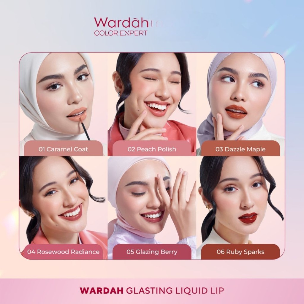 WARDAH Liquid Lip Glasting Indonesia / 3.5g / Merah Jingga Official - Gambar 4
