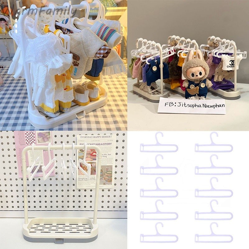 Labubu Doll Clothes Rack Set Doll Clothes Display Rack Storage Rack ...