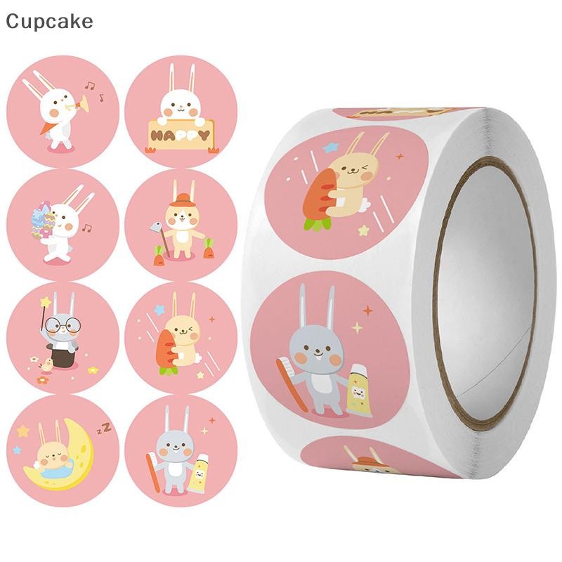 Cupcake 500pcs/roll Rabbit Thank you Stickers Gift Decor Seal labels ...