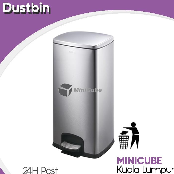 30L Pedal Smart Dustbin Waste Bin Stainless Steel Large Tong Sampah ...