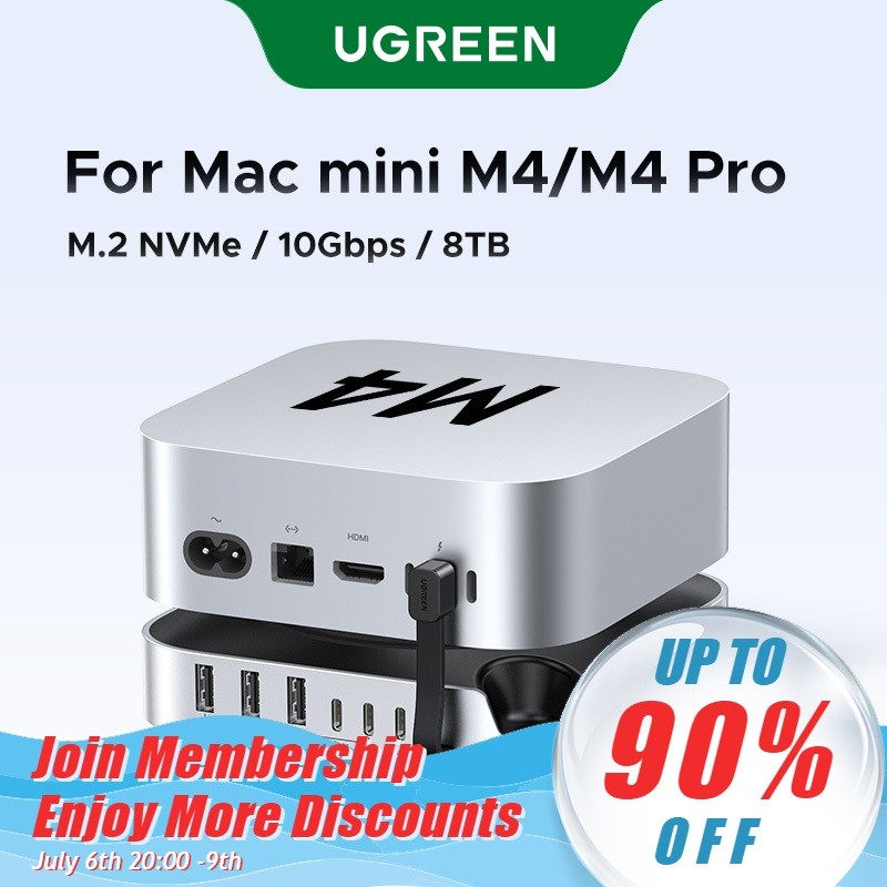 SATECHI Support & Hub Mac Mini avec boîtier SSD, Compatible M.2 SATA SSD, Hub USB‑C Port de