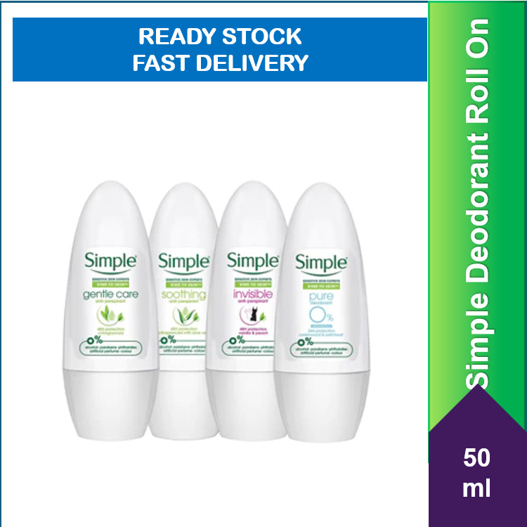 Simple Deodorant Roll-On / Gentle Effective Alcohol-Free Antiperspirant ...