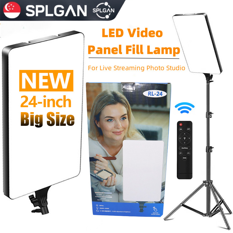 【SPLGAN】24'' Big LED Video Panel Fill Lamp With Tripod Square Diffuser ...