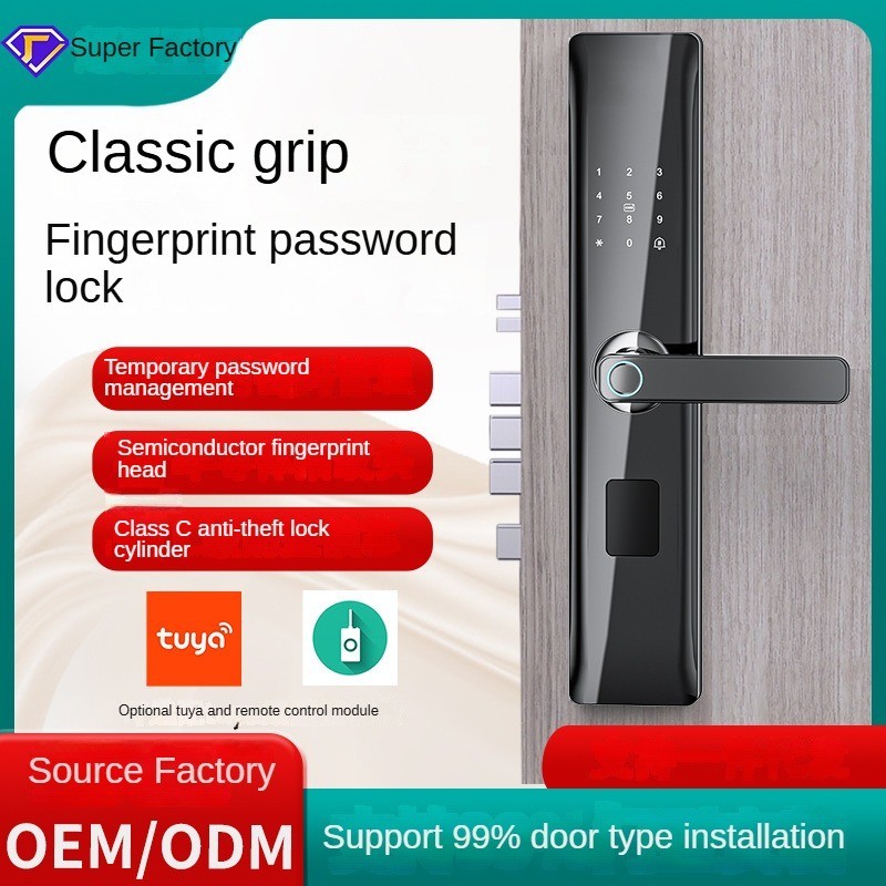 Semi-Automatic Fingerprint Lock Anti-Theft Door Combination Lock One ...