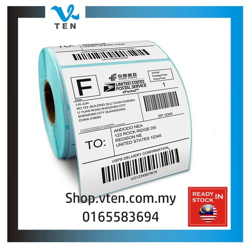 Thermal Sticker A6 Paper Roll Fold Stack Airway Bill Sticker Thermal ...